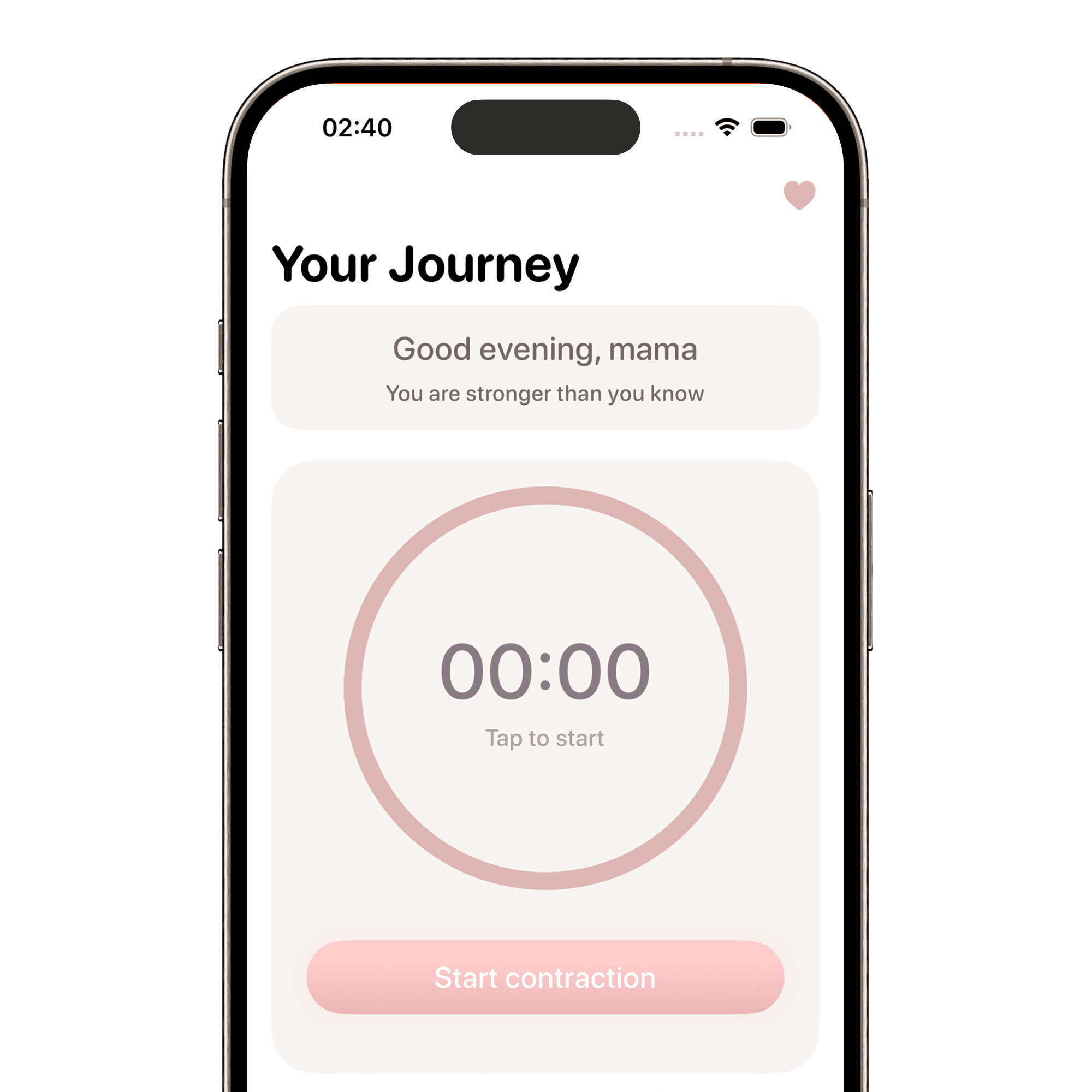 Contraction Timer App Interface